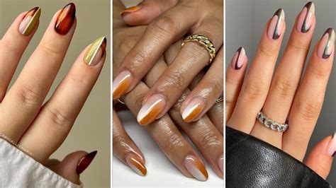 fall swirl nail designs|fall nail art ideas.